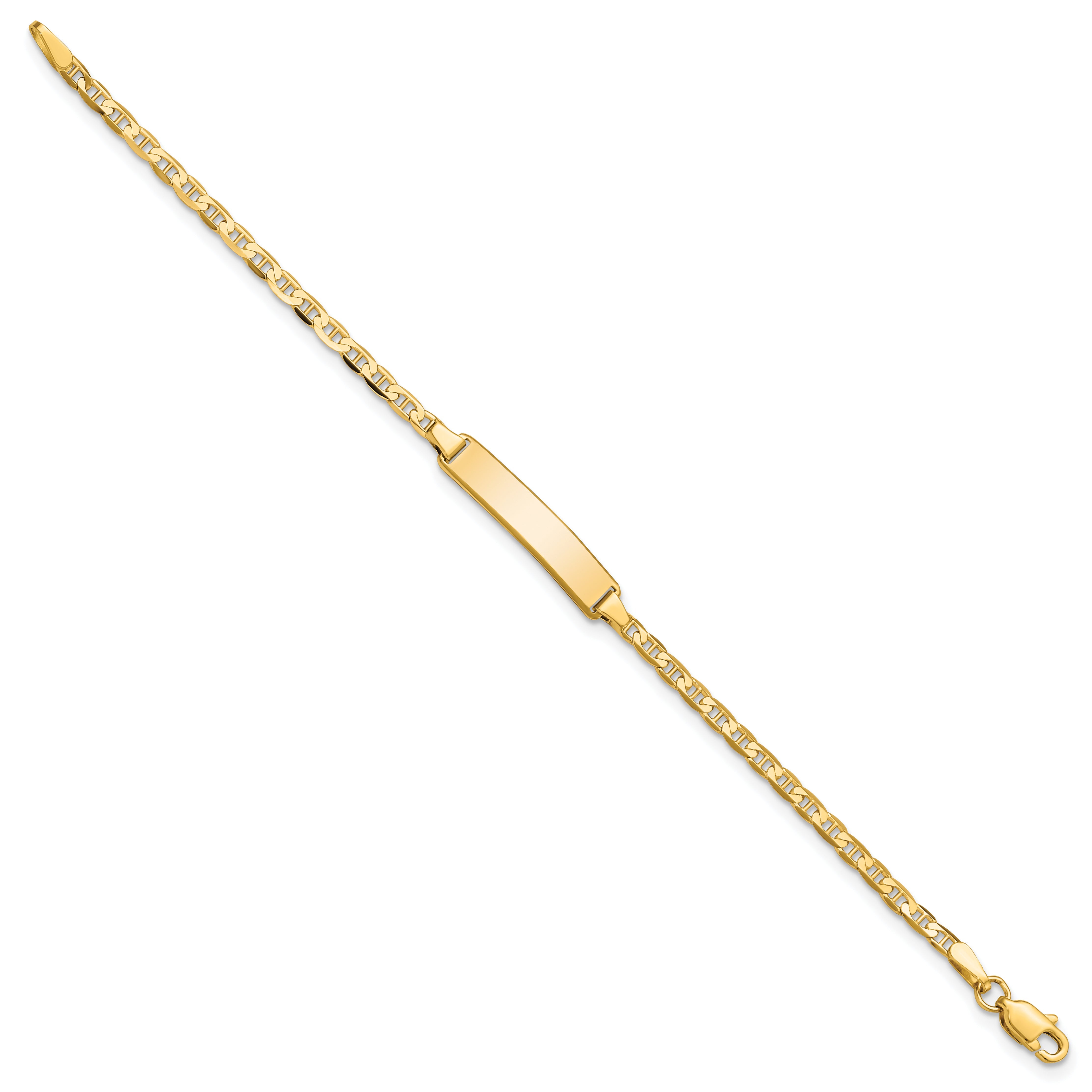 10k Yellow Gold Flat Anchor Link ID Bracelet