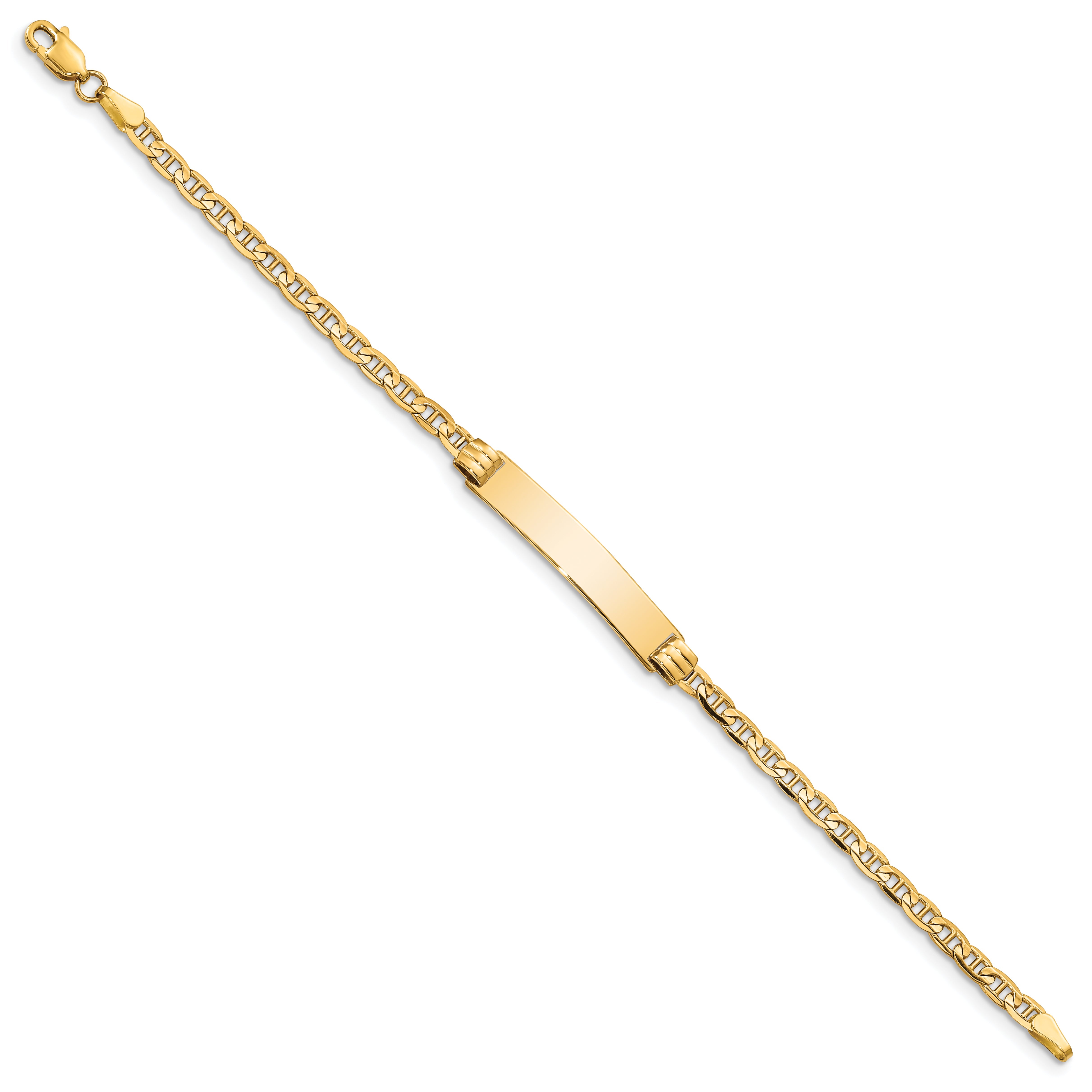 10k Yellow Gold Anchor Link ID Bracelet