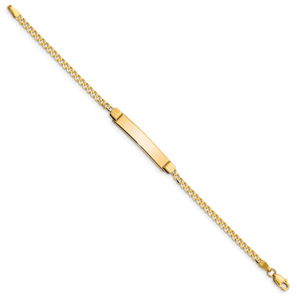 10K Yellow Gold Flat Curb Link Id Bracelet