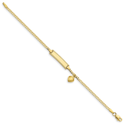 10k Yellow Gold Flat Curb Link ID Bracelet