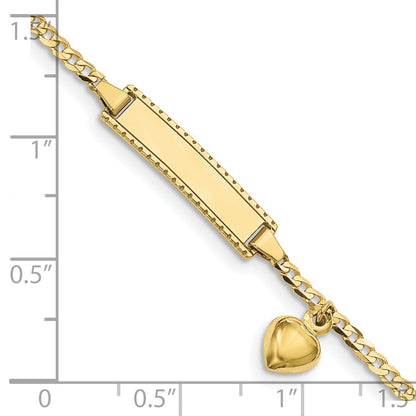10k Yellow Gold Flat Curb Link ID Bracelet