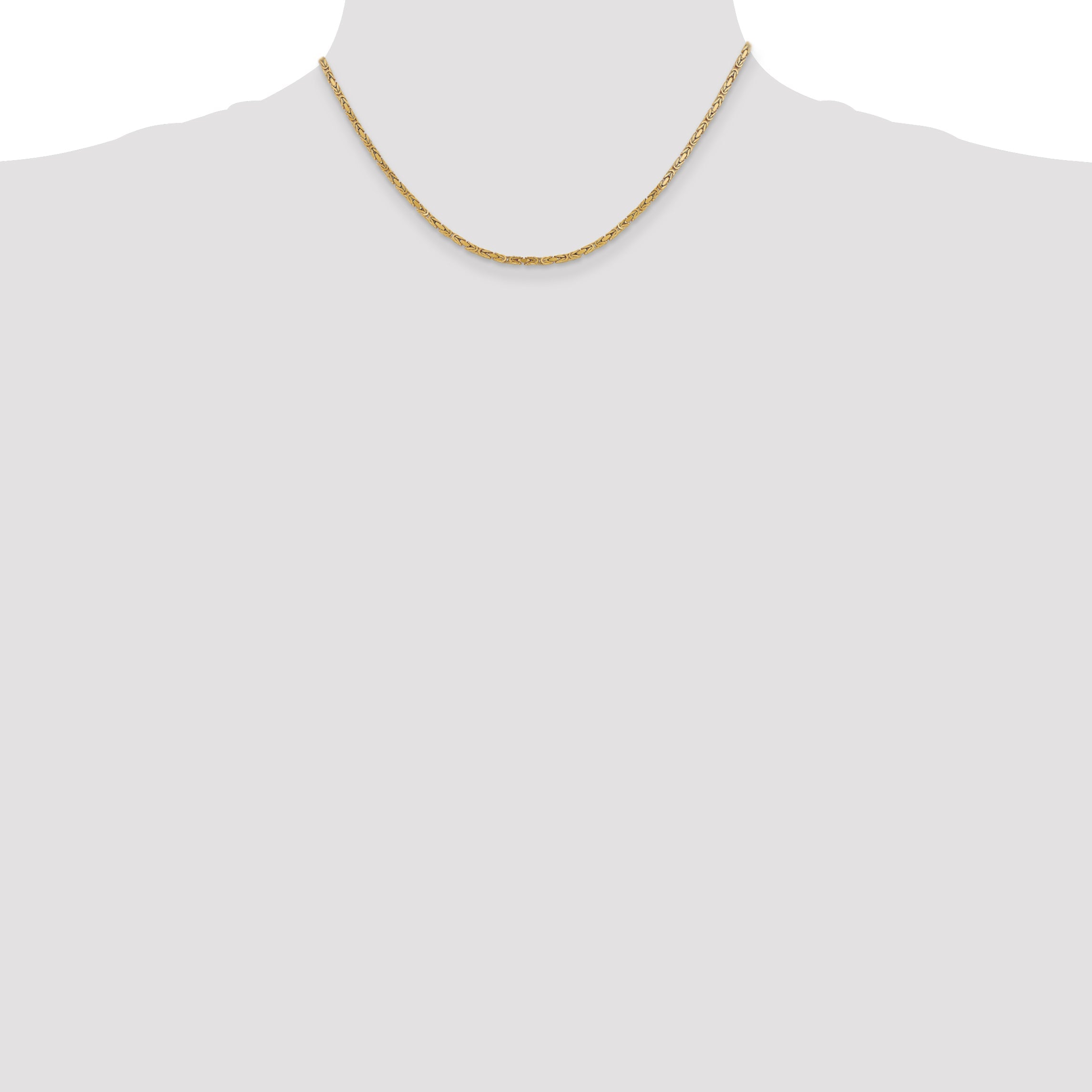 10K Yellow Gold 10K 2mm Byzantine Chain