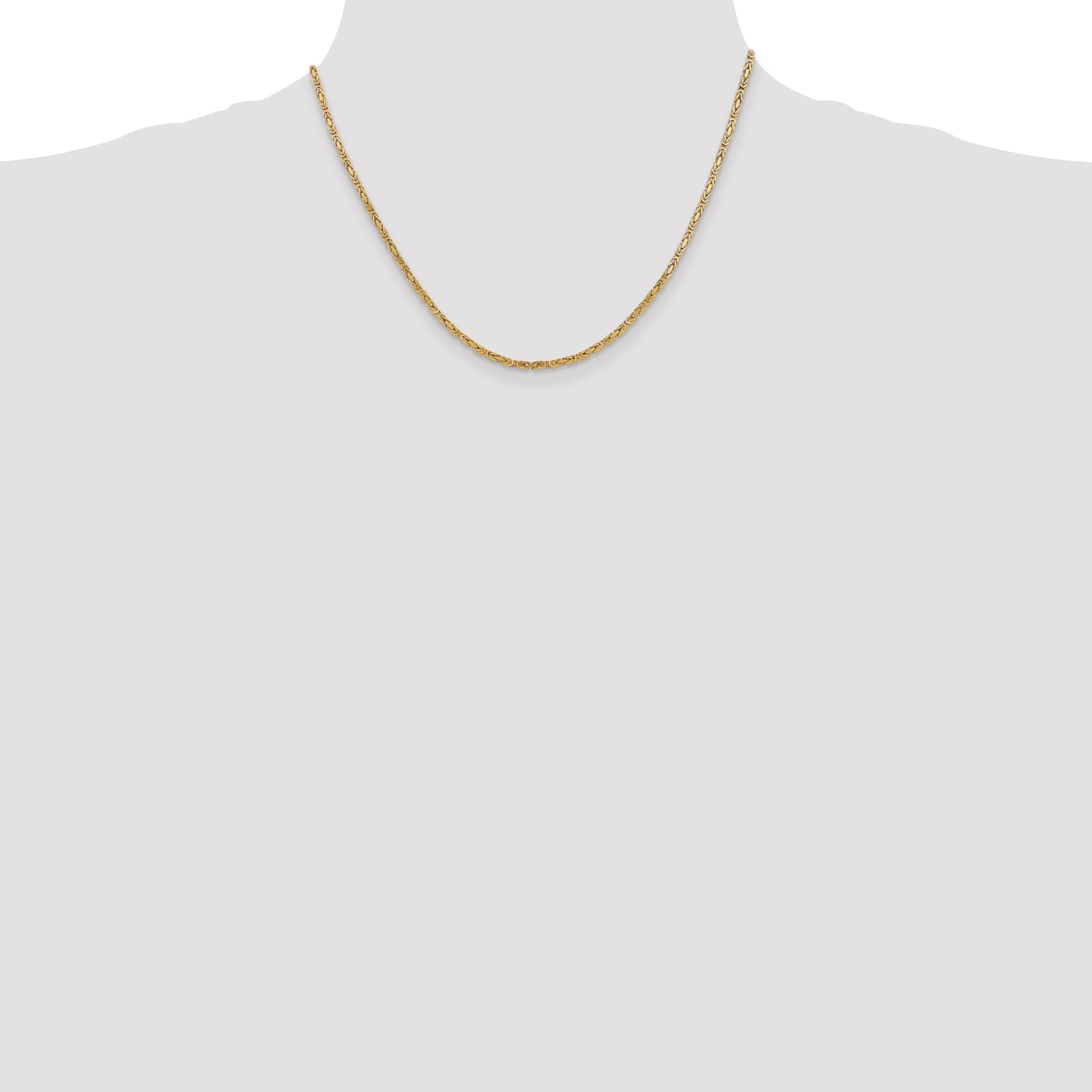 10K Yellow Gold 10K 2mm Byzantine Chain