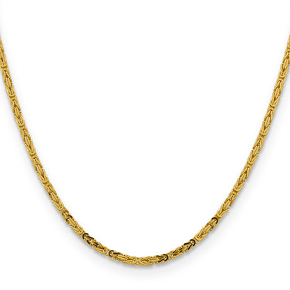 10K Yellow Gold 10K 2.5mm Byzantine Chain