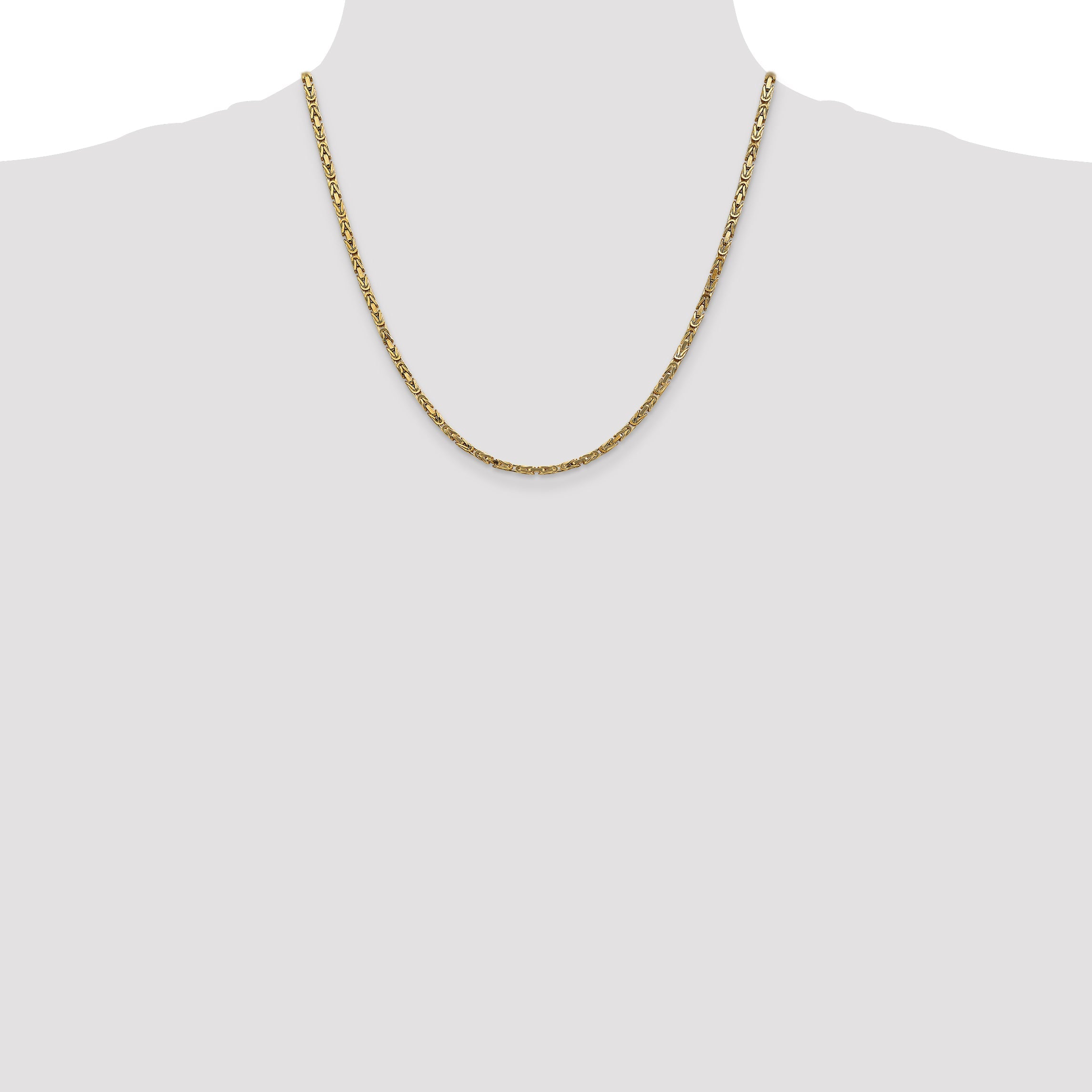10K Yellow Gold 10K 2.5mm Byzantine Chain