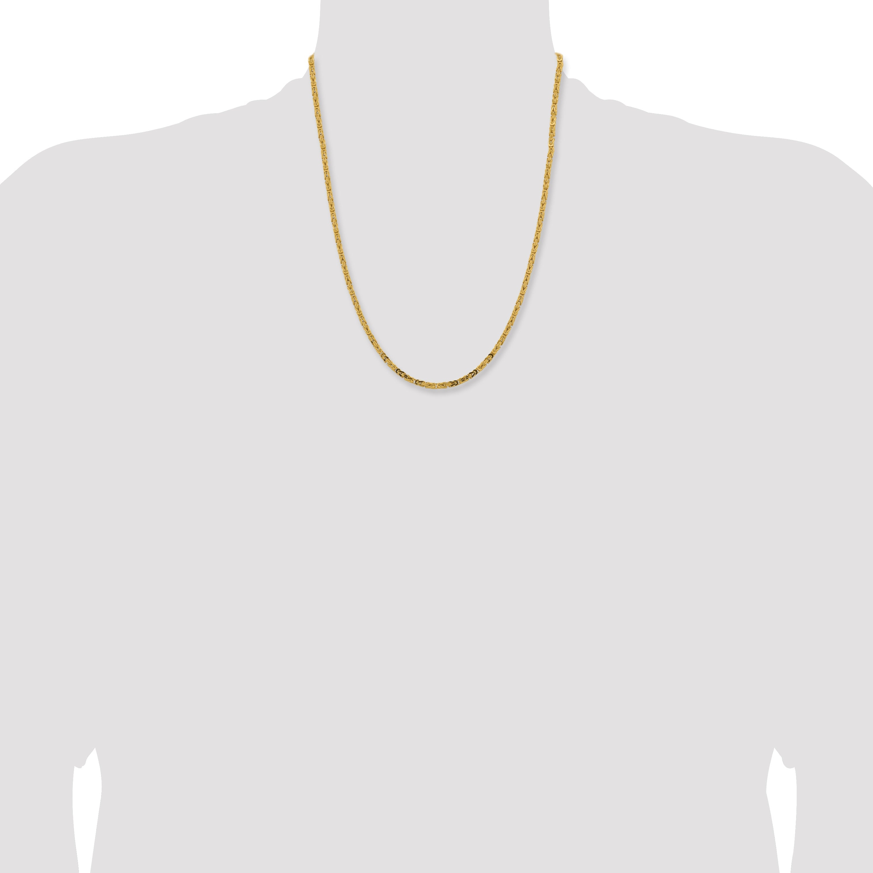 10K Yellow Gold 10K 2.5mm Byzantine Chain
