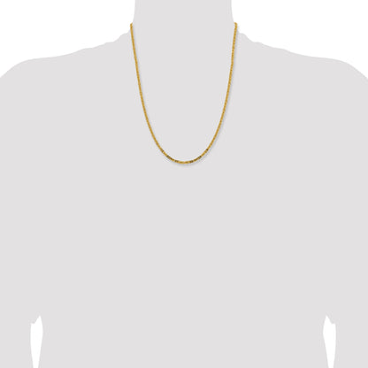 10K Yellow Gold 10K 2.5mm Byzantine Chain
