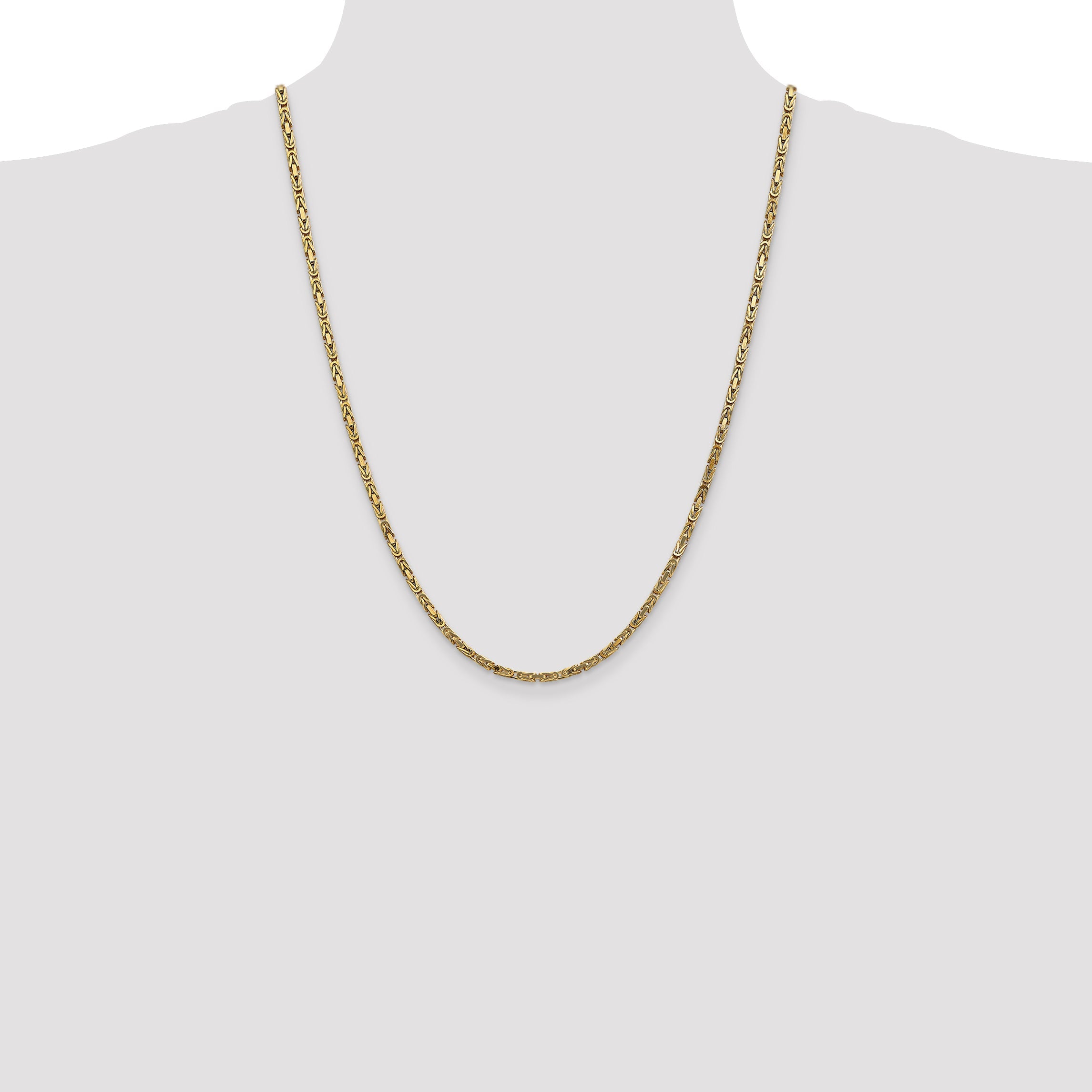 10K Yellow Gold 10K 2.5mm Byzantine Chain