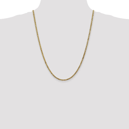 10K Yellow Gold 10K 2.5mm Byzantine Chain