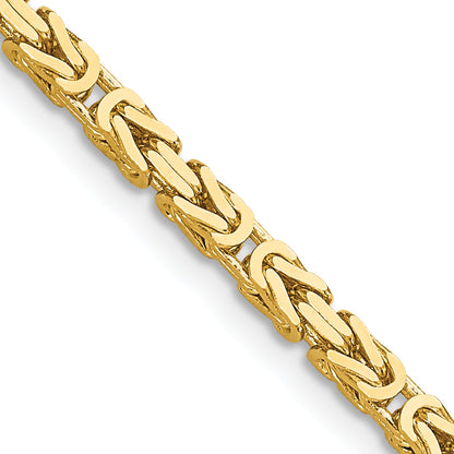 10K Yellow Gold 10K 2.5mm Byzantine Chain