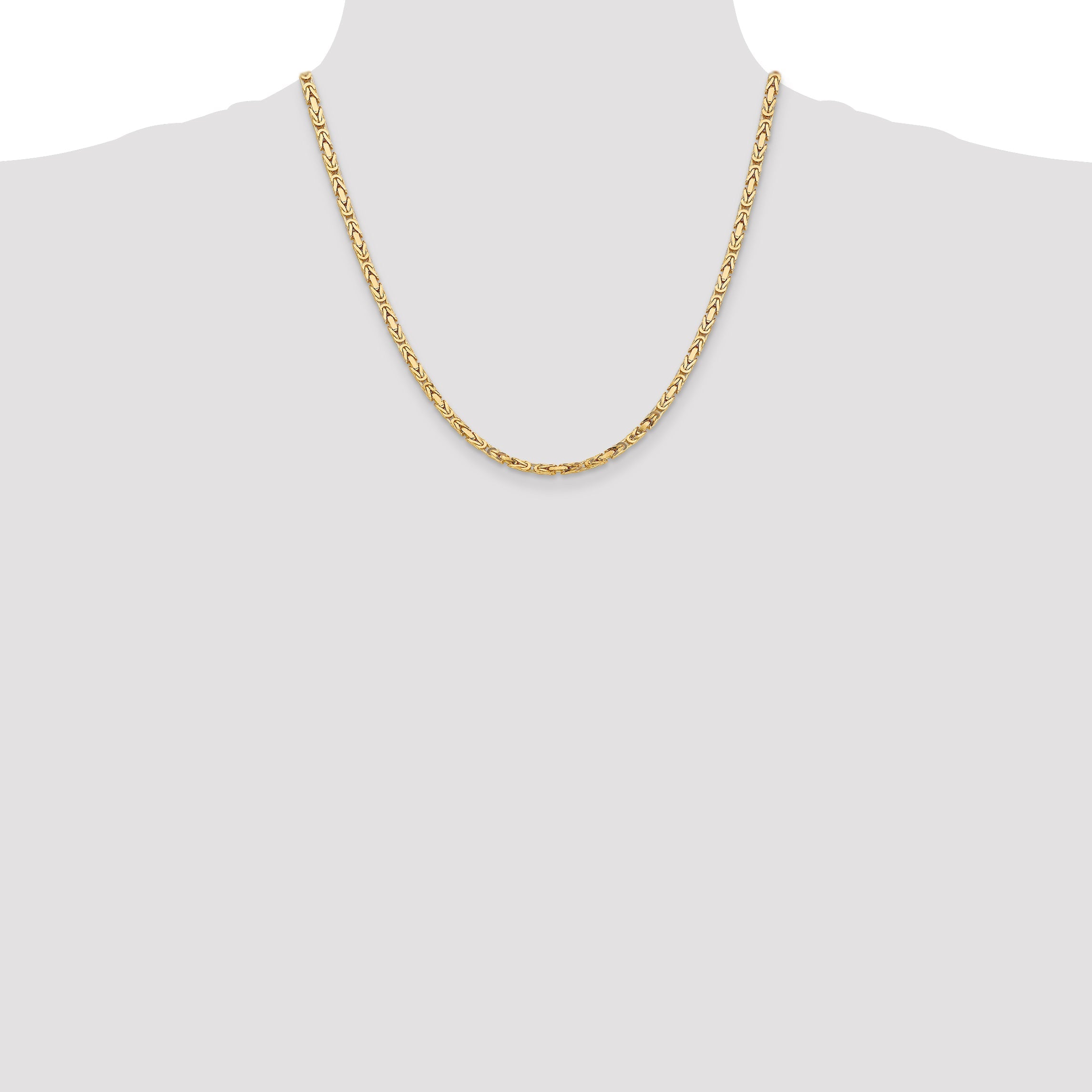 10K Yellow Gold 10K 3.25mm Byzantine Chain