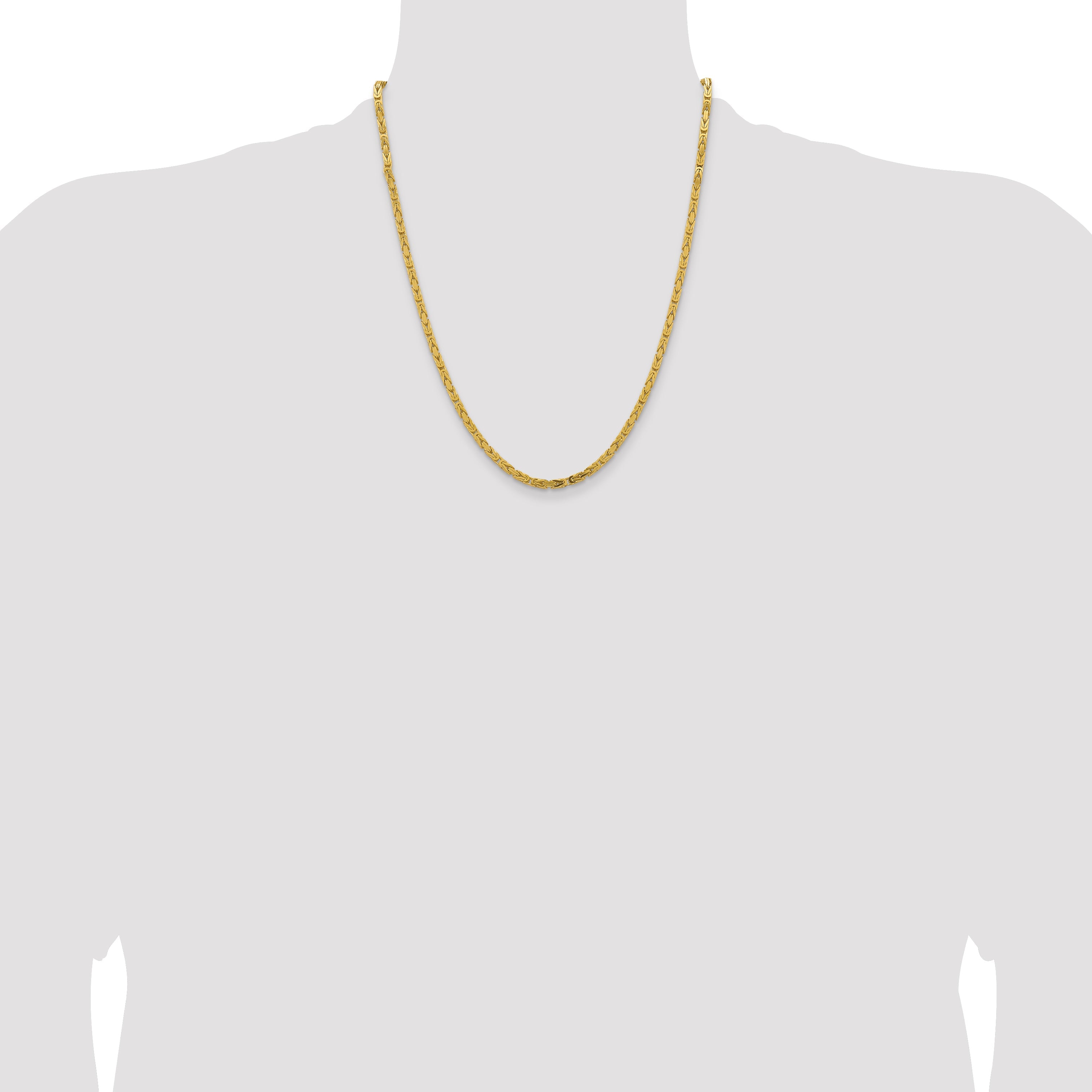 10K Yellow Gold 10K 3.25mm Byzantine Chain