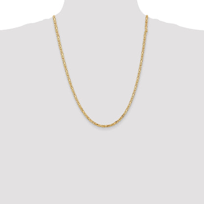 10K Yellow Gold 10K 3.25mm Byzantine Chain