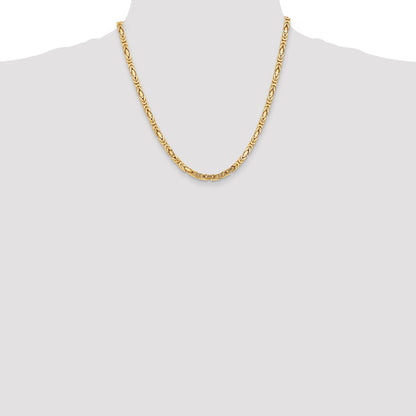 10K Yellow Gold 10K 4mm Byzantine Chain