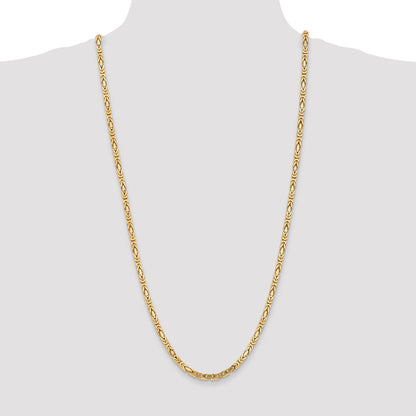 10K Yellow Gold 10K 4mm Byzantine Chain