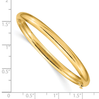 10K Yellow Gold 3/16 Polished Hinged Baby Bangle