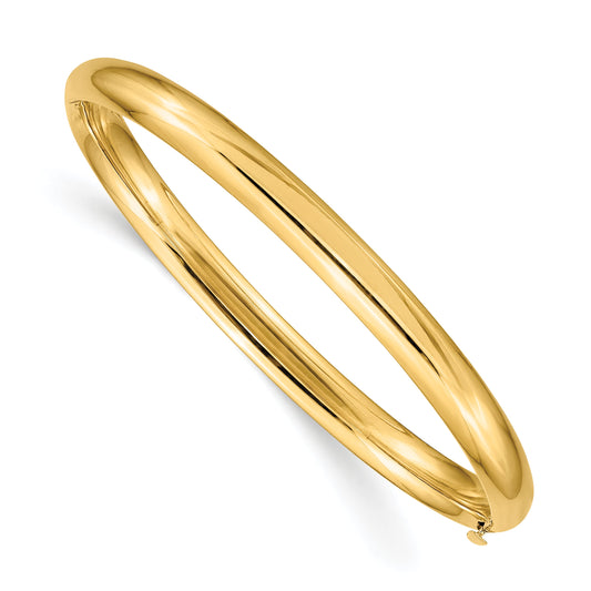 10K Yellow Gold 3/16 Polished Hinged Baby Bangle