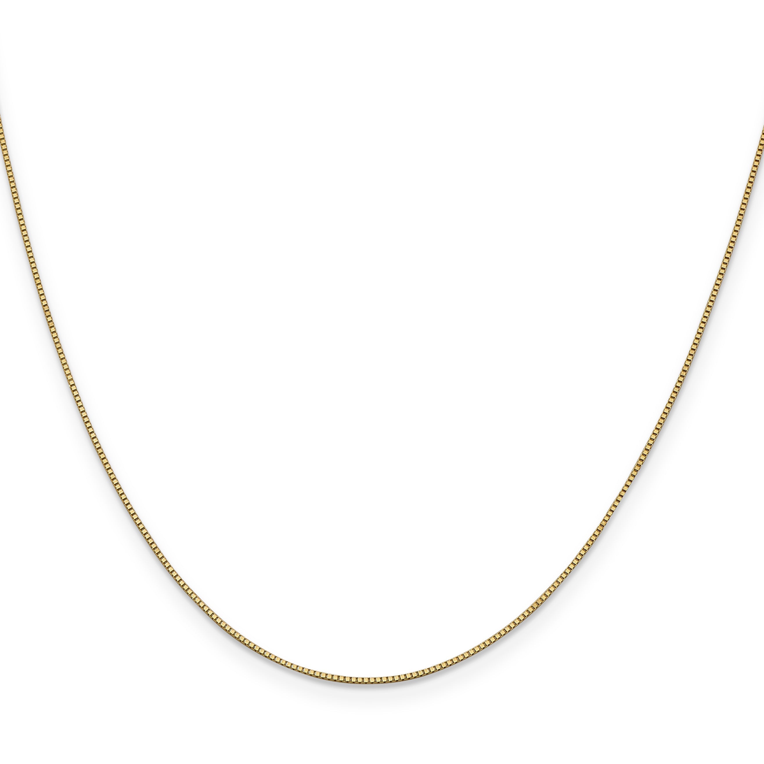 24 Inch 10K Yellow Gold .7mm Box With Lobster Clasp Chain Necklace