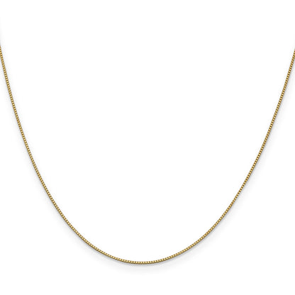 24 Inch 10K Yellow Gold .7mm Box With Lobster Clasp Chain Necklace