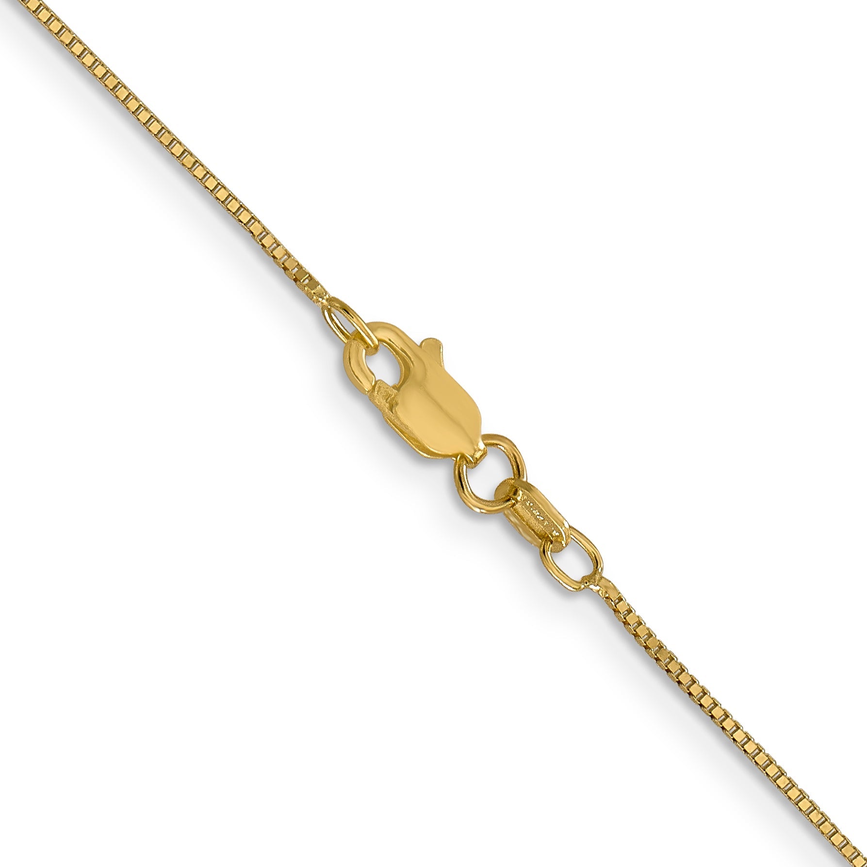 24 Inch 10K Yellow Gold .7mm Box With Lobster Clasp Chain Necklace