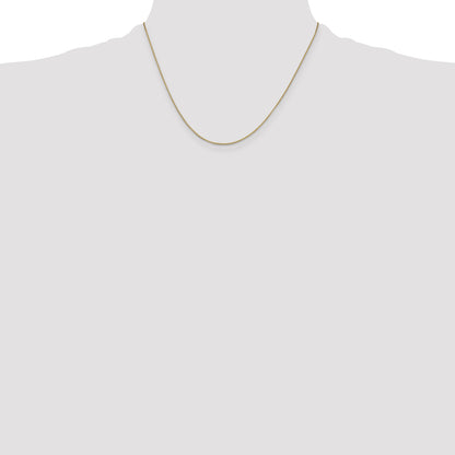 18 Inch 10K Yellow Gold .7mm Box With Lobster Clasp Chain Necklace