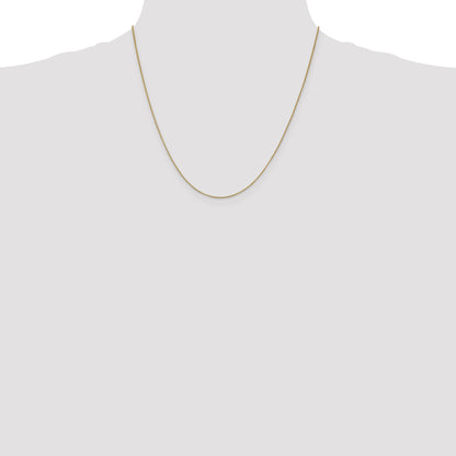2 Inch 10K Yellow Gold .7mm Box With Lobster Clasp Chain Necklace