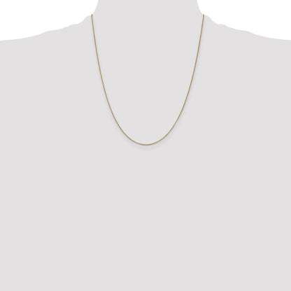 22 Inch 10K Yellow Gold .7mm Box With Lobster Clasp Chain Necklace