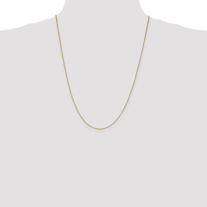 24 Inch 10K Yellow Gold .7mm Box With Lobster Clasp Chain Necklace