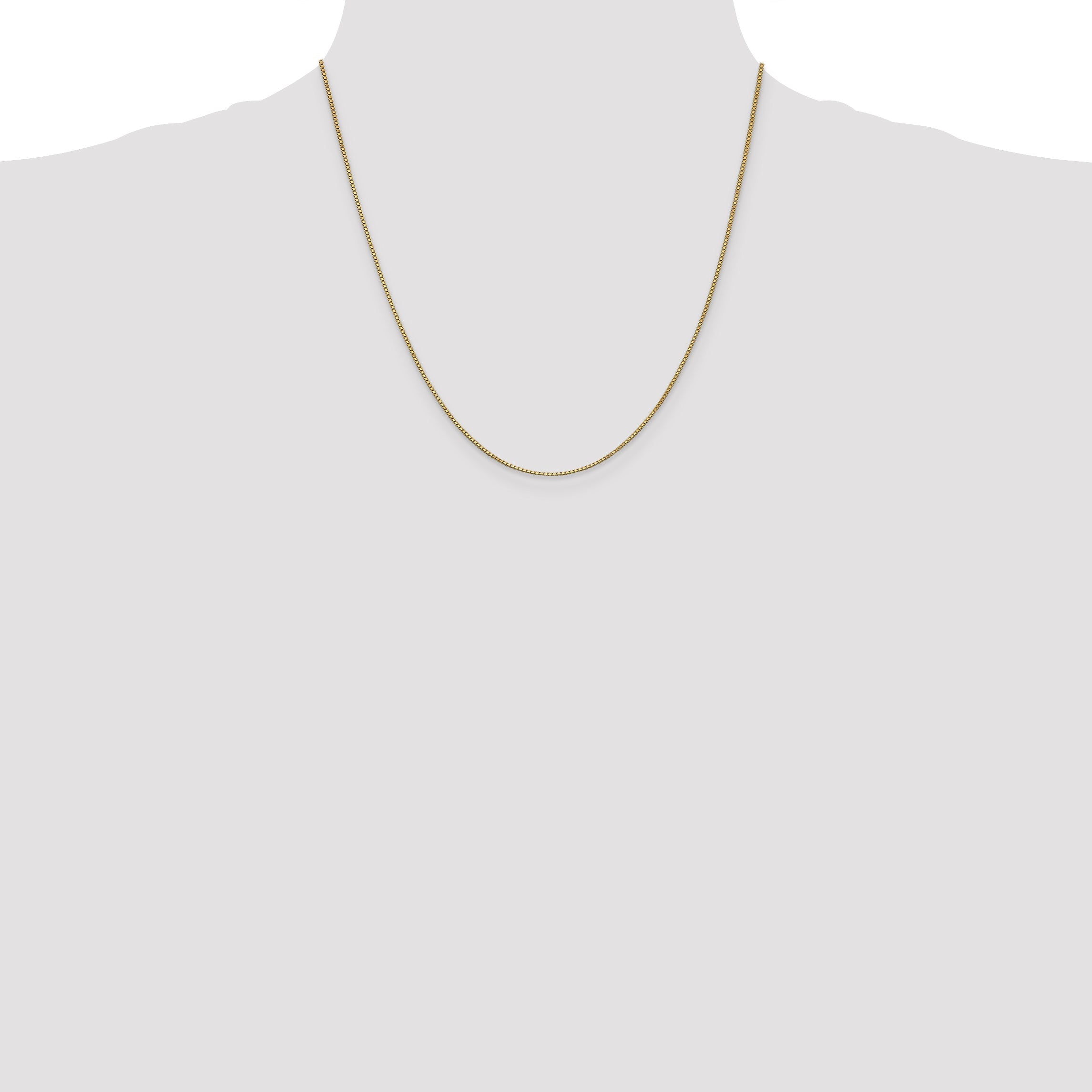 2 Inch 10k Yellow Gold 1mm Box Chain Necklace