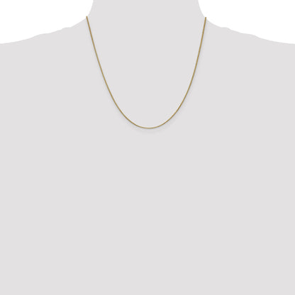 2 Inch 10k Yellow Gold 1mm Box Chain Necklace