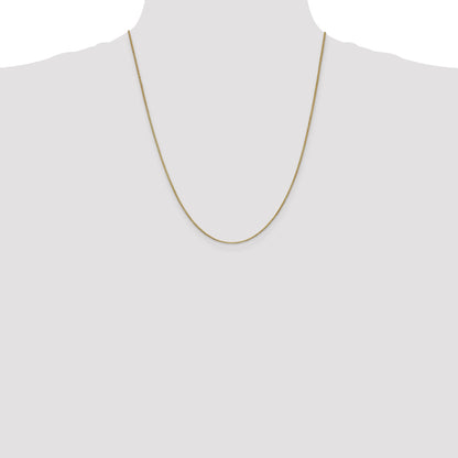 22 Inch 10k Yellow Gold 1mm Box Chain Necklace