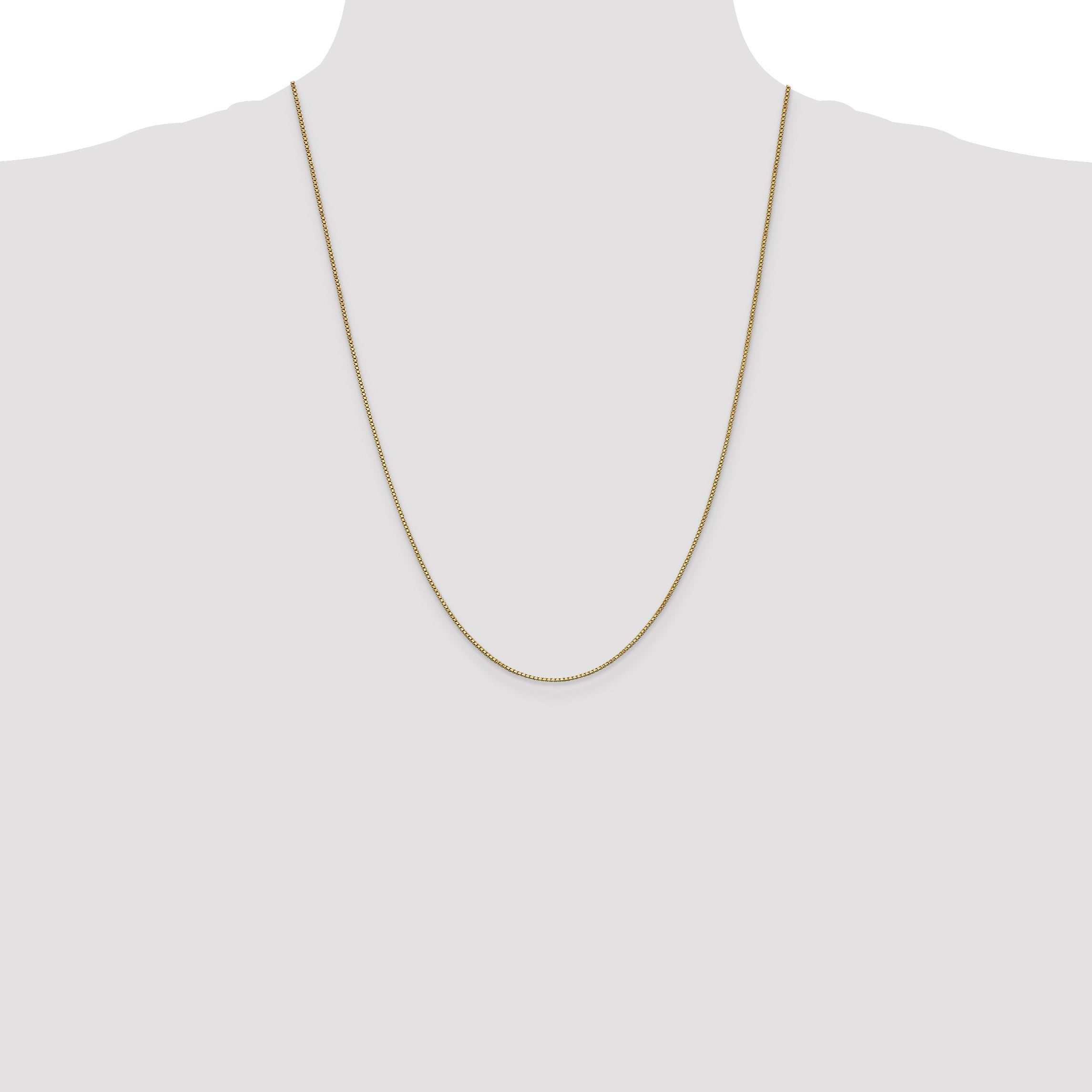 24 Inch 10k Yellow Gold 1mm Box Chain Necklace