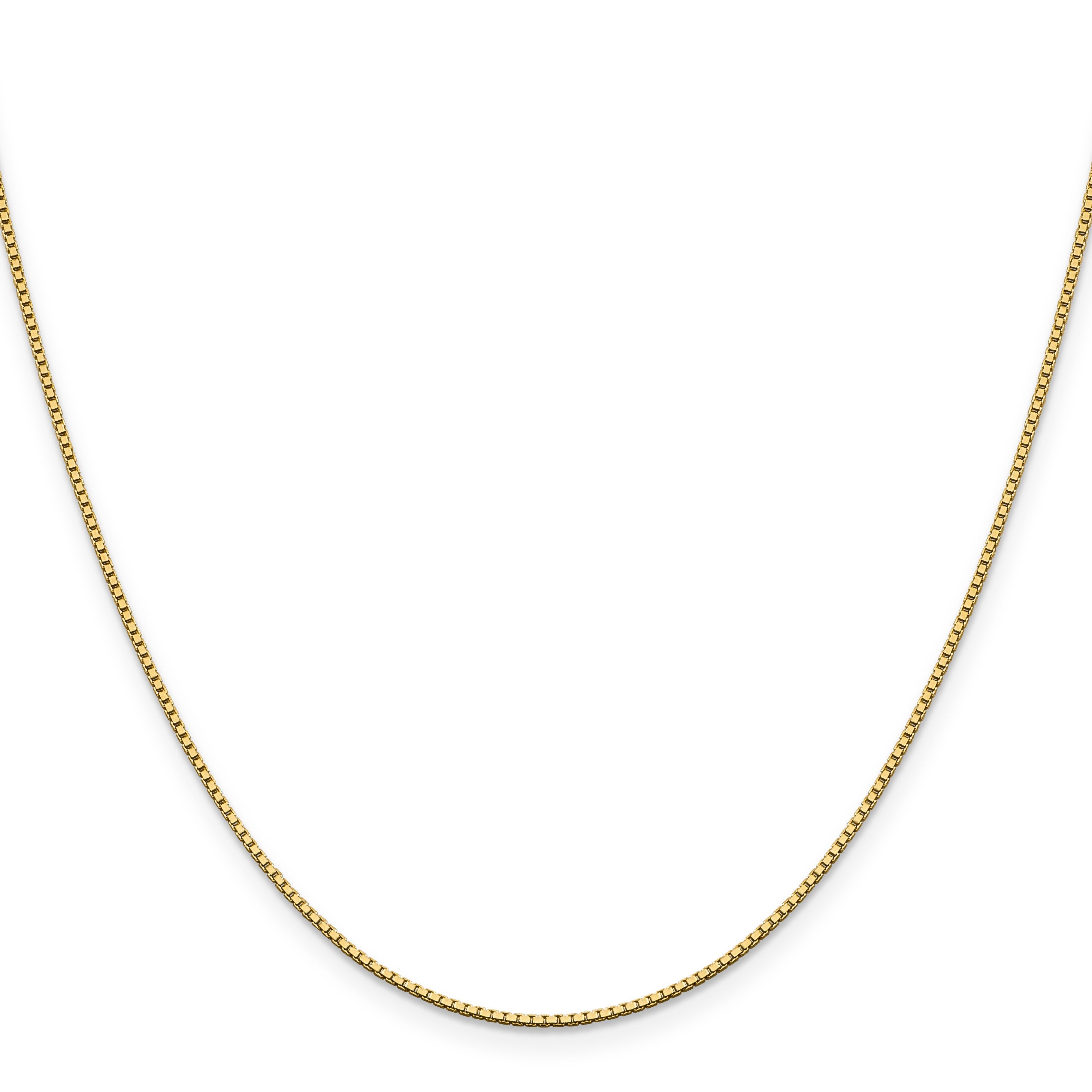 16 Inch 10K Yellow Gold 1.05mm Box Chain Necklace