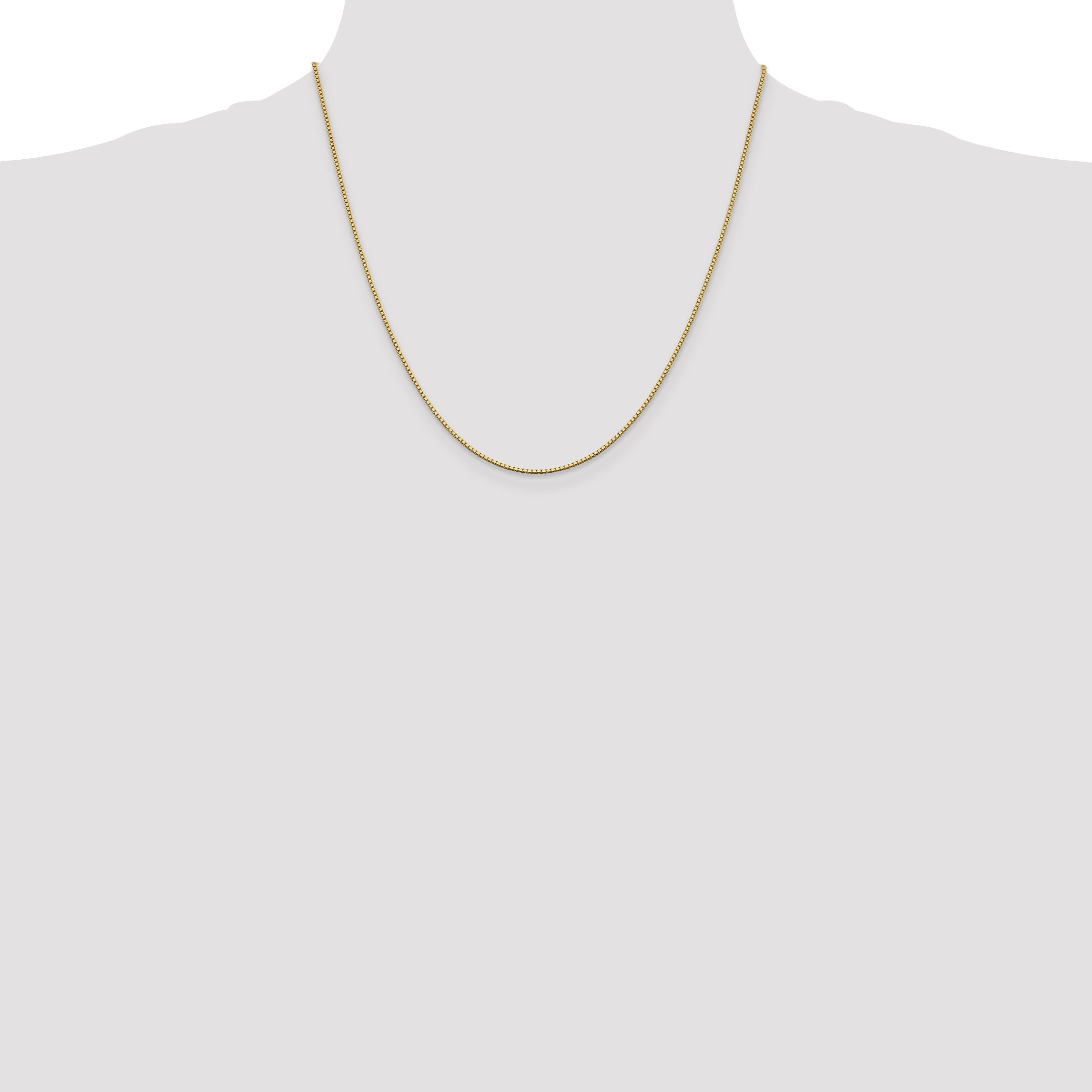 2 Inch 10K Yellow Gold 1.05mm Box Chain Necklace