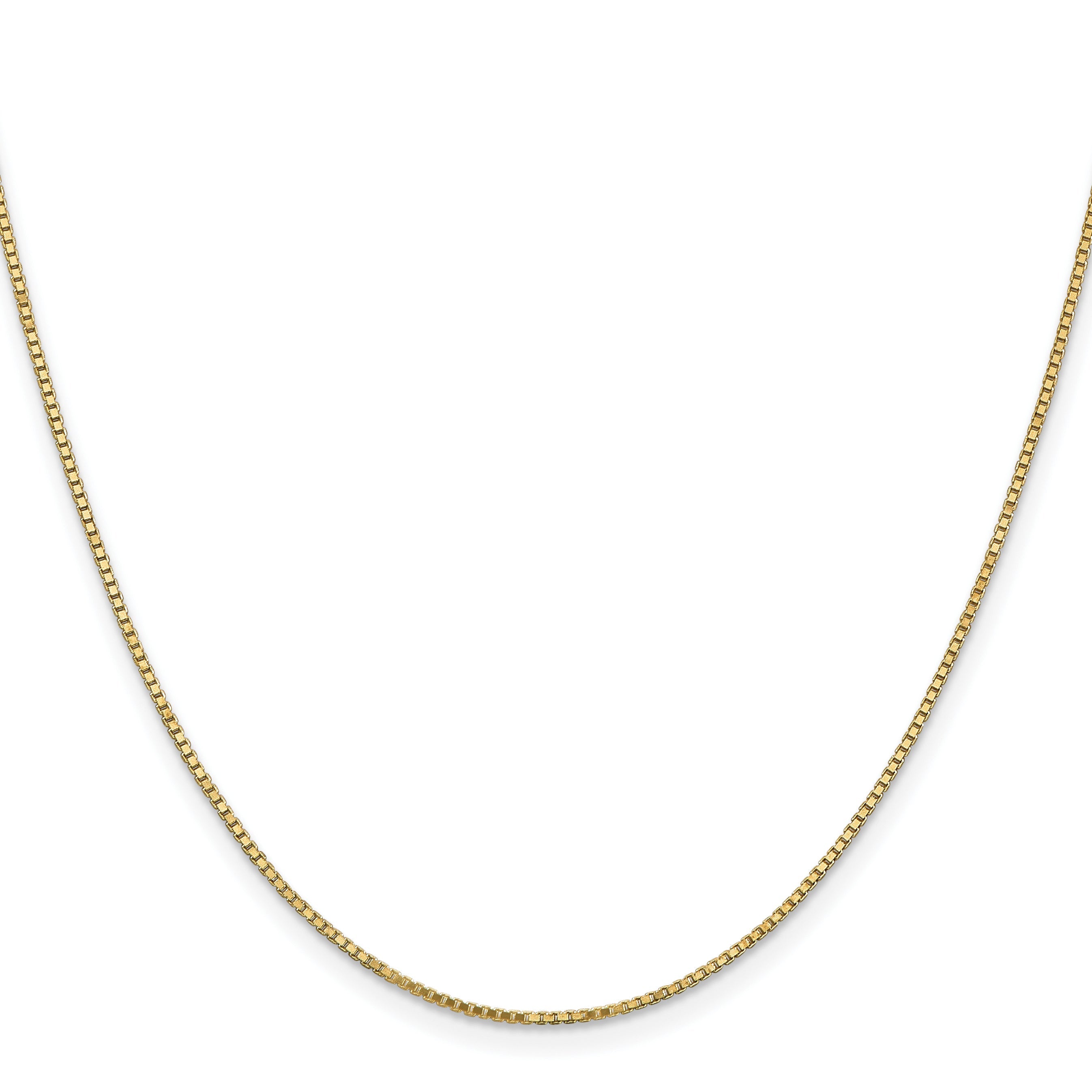 22 Inch 10k Yellow Gold 1.1mm Box Chain Necklace