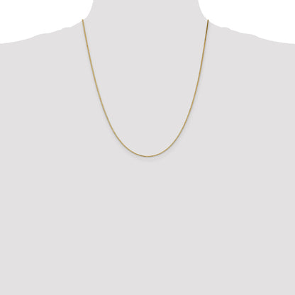 22 Inch 10k Yellow Gold 1.1mm Box Chain Necklace