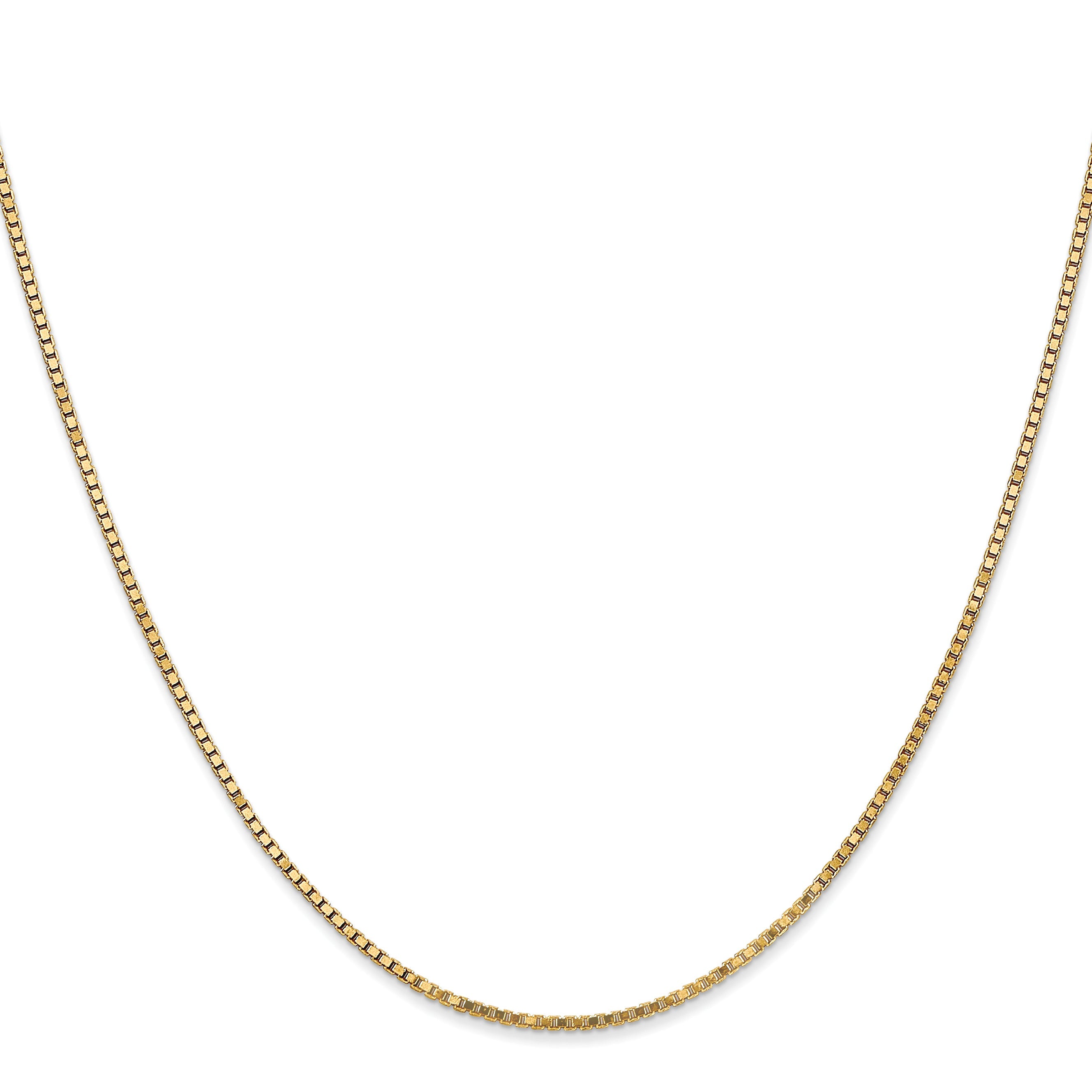 3 Inch 10k Yellow Gold 1.3mm Box Chain Necklace