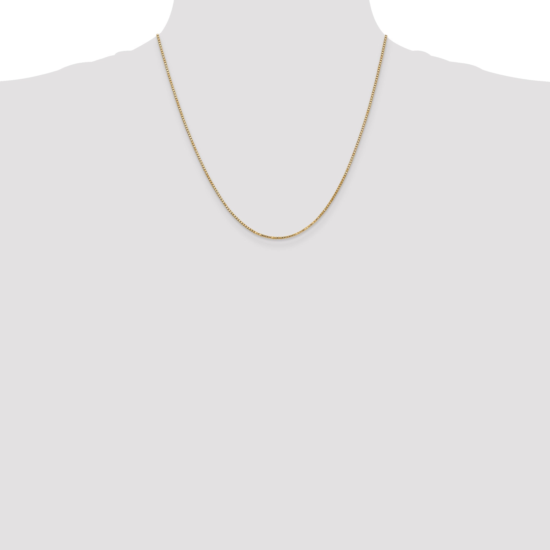 2 Inch 10k Yellow Gold 1.3mm Box Chain Necklace