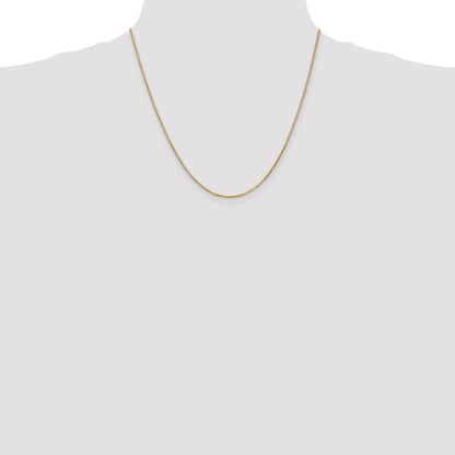 2 Inch 10k Yellow Gold 1.3mm Box Chain Necklace