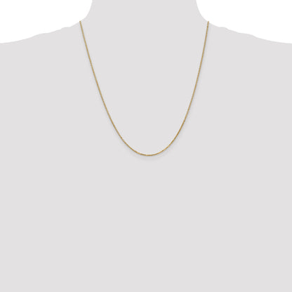 22 Inch 10k Yellow Gold 1.3mm Box Chain Necklace
