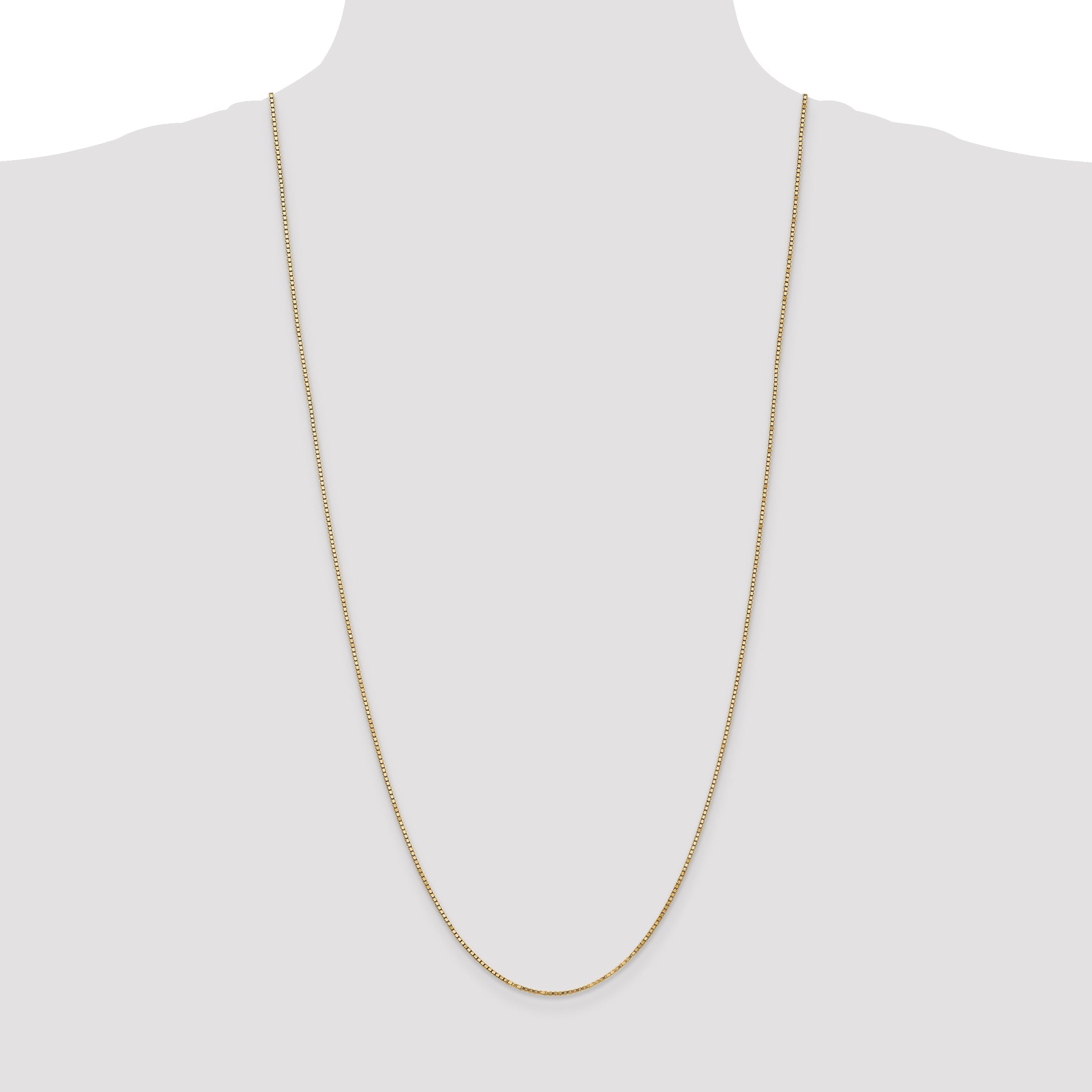 3 Inch 10k Yellow Gold 1.3mm Box Chain Necklace