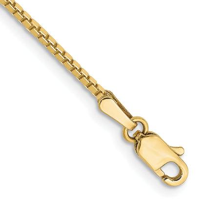 9 Inch 10k Yellow Gold 1.3mm Box Chain Bracelet