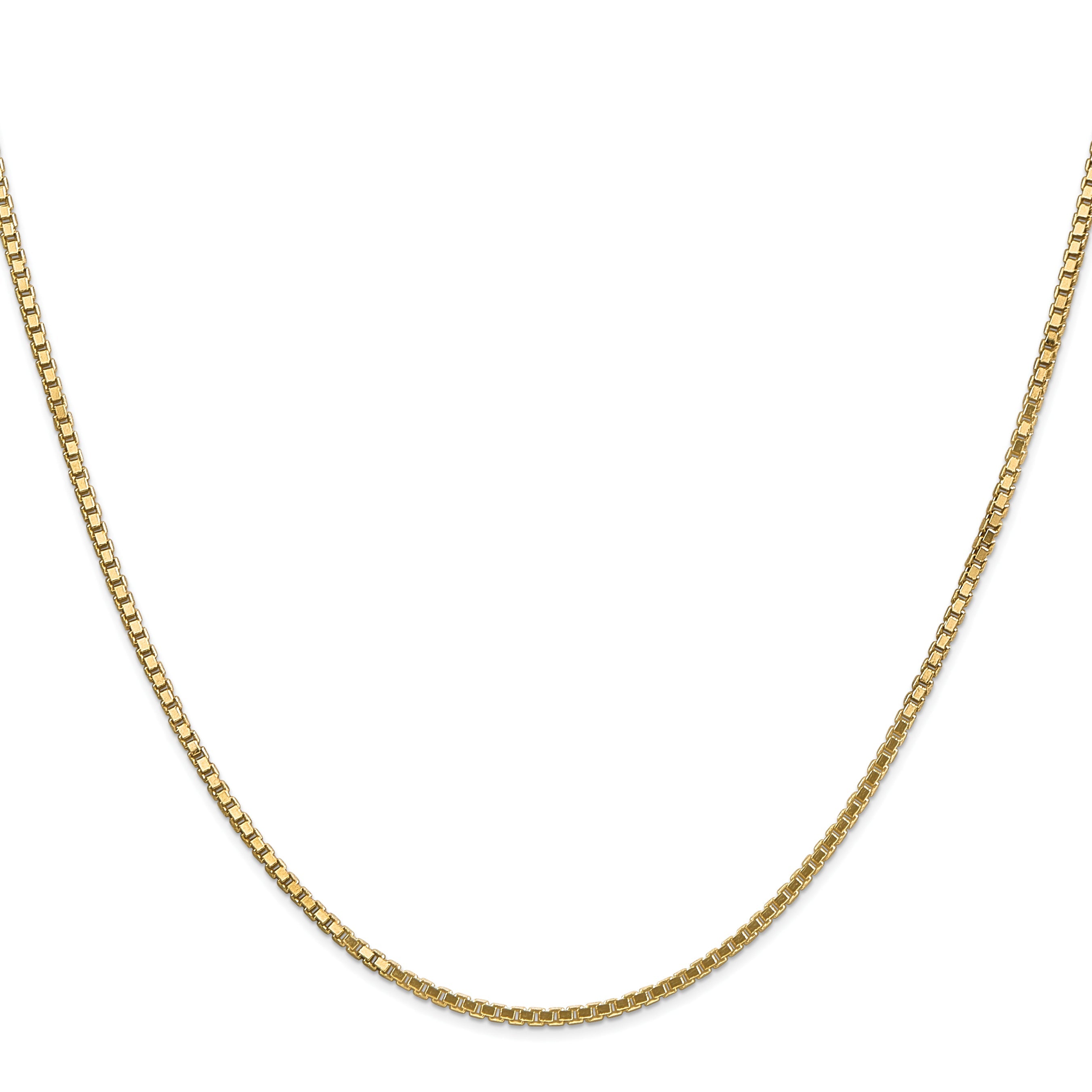 18 Inch 10k Yellow Gold 1.5mm Box Chain Necklace