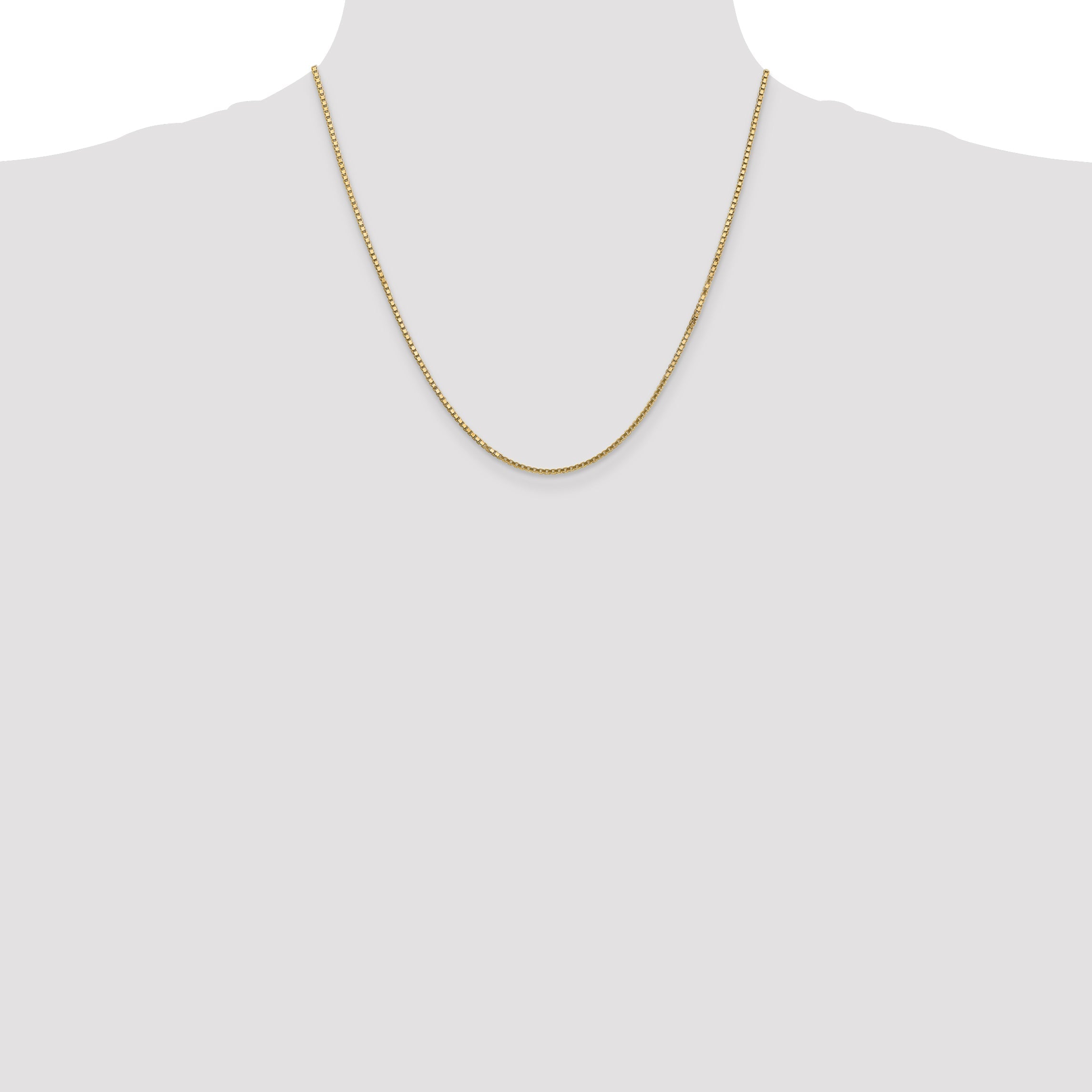 2 Inch 10k Yellow Gold 1.5mm Box Chain Necklace