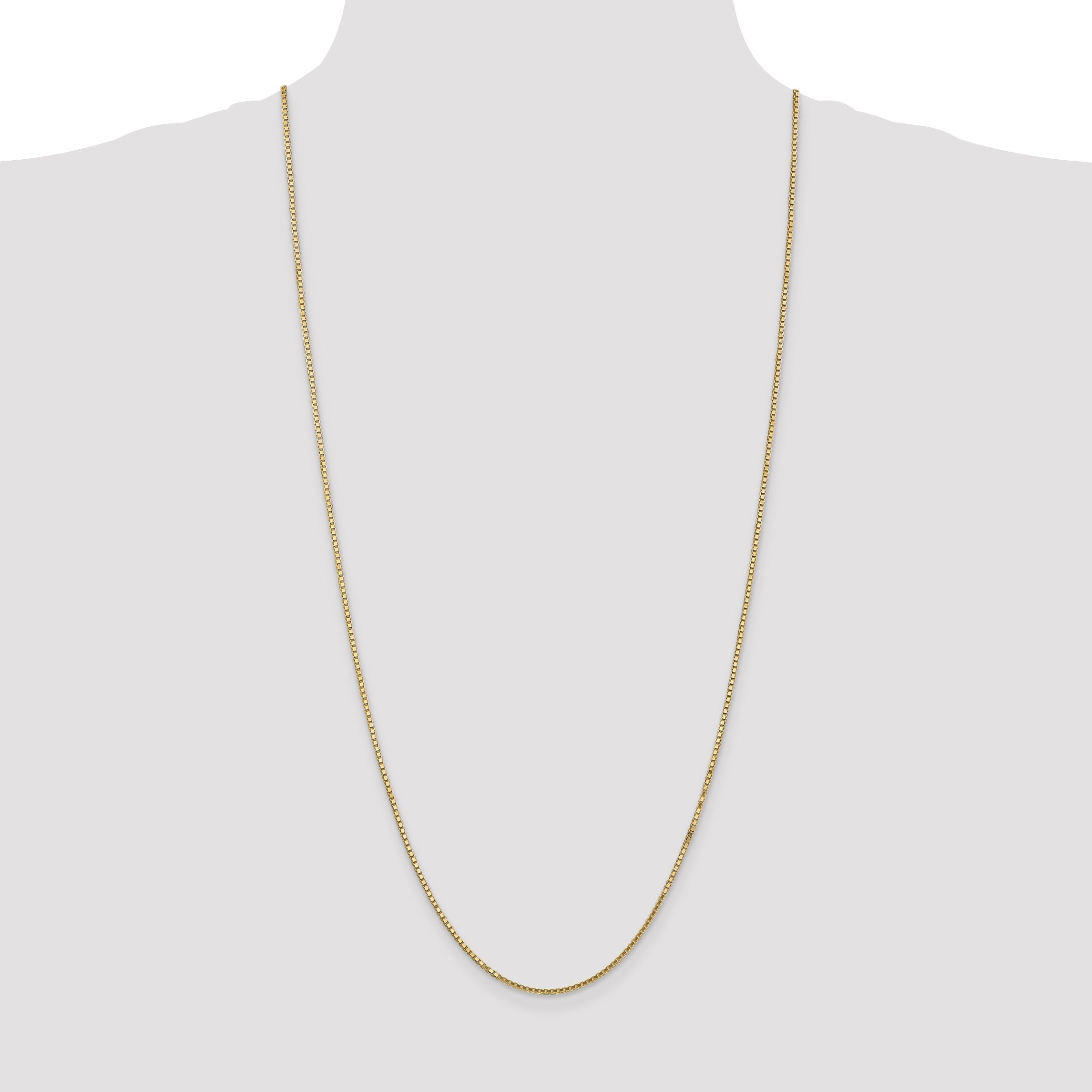 3 Inch 10k Yellow Gold 1.5mm Box Chain Necklace