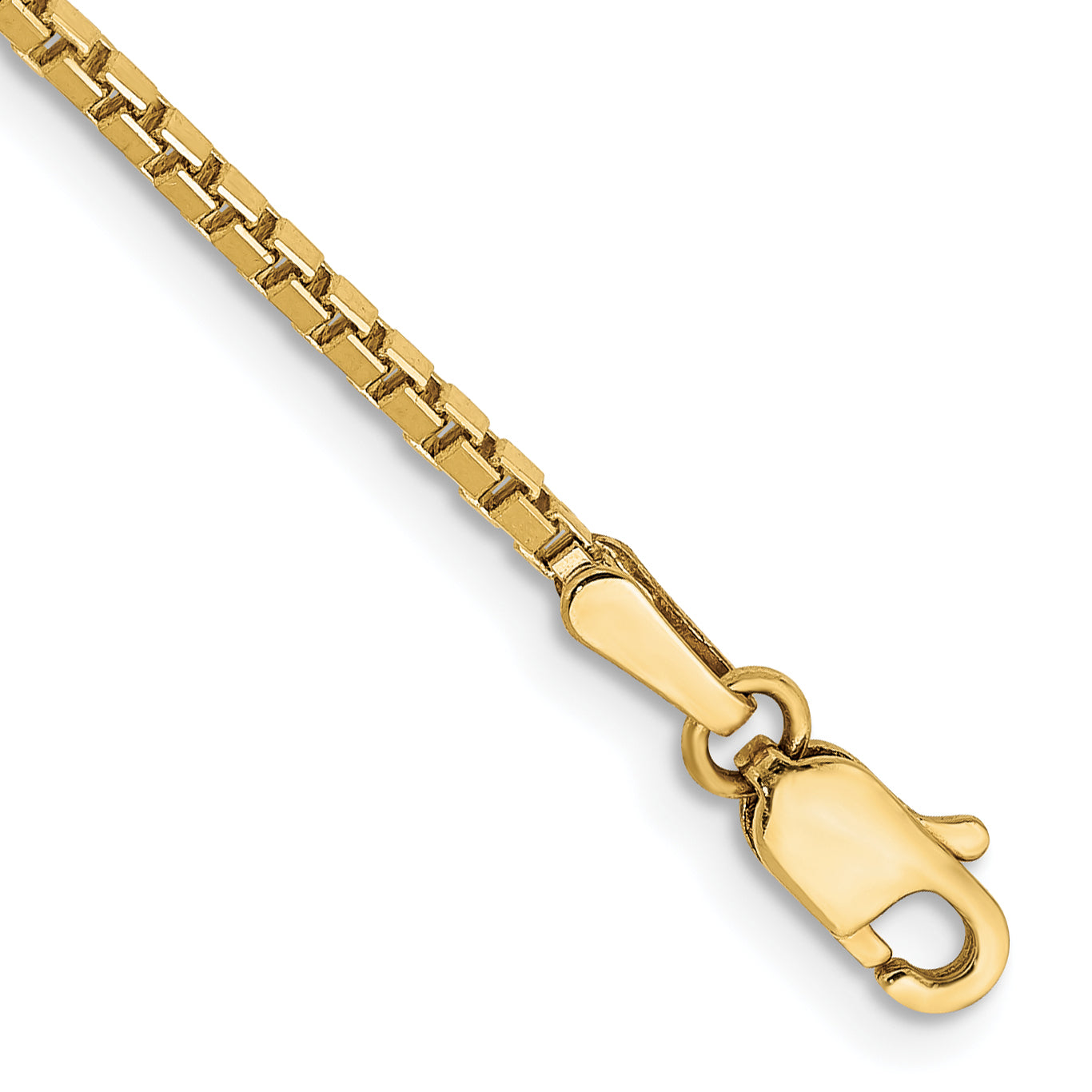 9 Inch 10k Yellow Gold 1.5mm Box Chain Bracelet