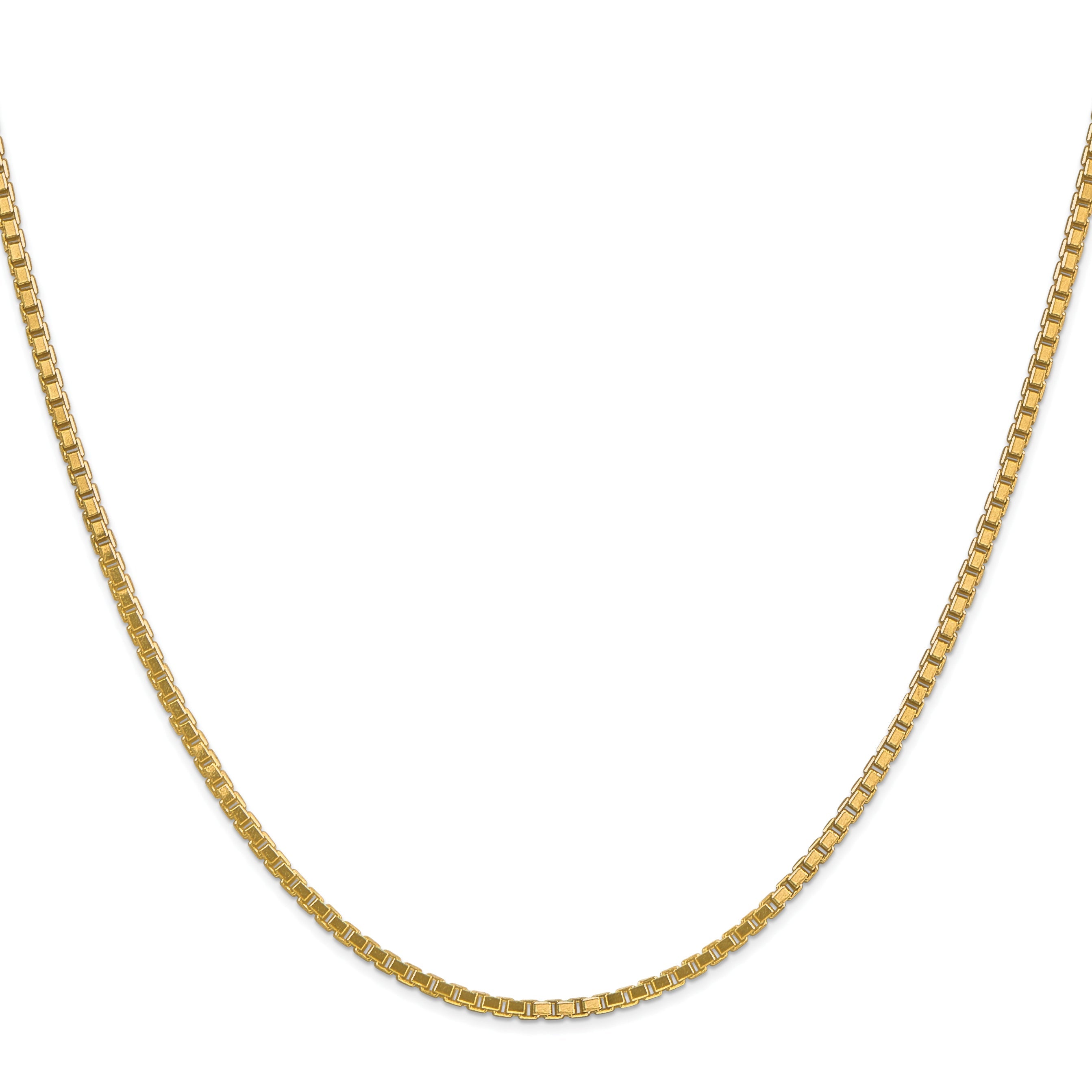 3 Inch 10k Yellow Gold 1.9mm Box Chain Necklace