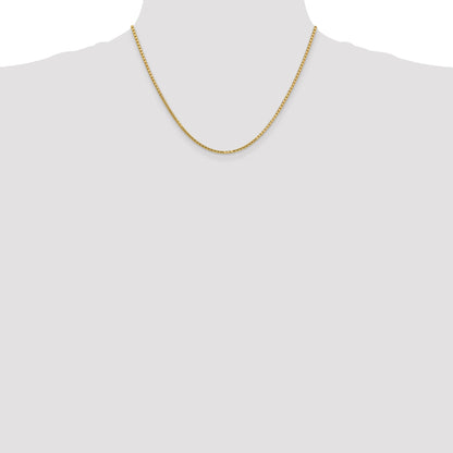 18 Inch 10k Yellow Gold 1.9mm Box Chain Necklace