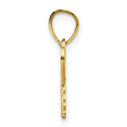 10k Yellow Gold Diamond-Cut Butterfly Charm