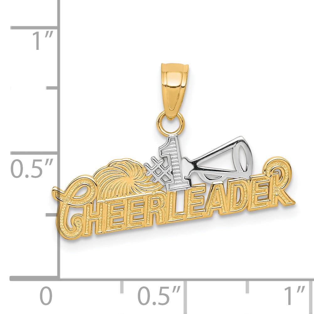 10k Yellow w/Rhodium w/ Rhodium #1 CHEERLEADER Charm